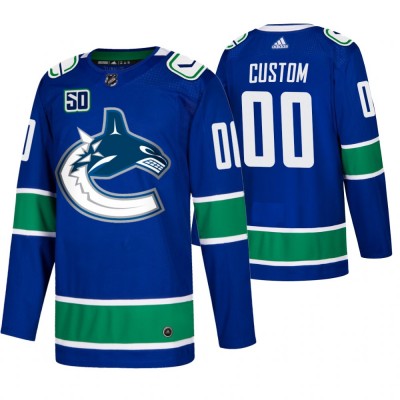 Men's Vancouver Canucks Custom Adidas Blue 201920 Home Authentic NHL Jersey